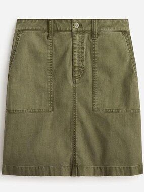 JCrew green garment-dyed utility mini skirt size 12